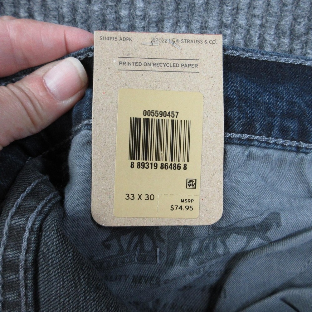 Levi's 559 Jeans Mens 33x30 Blue Relaxed Straight Stretch Classic 35x29.5* NWT - Picture 10 of 16